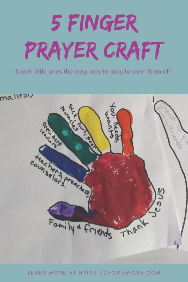 5 finger prayer craft for Kids