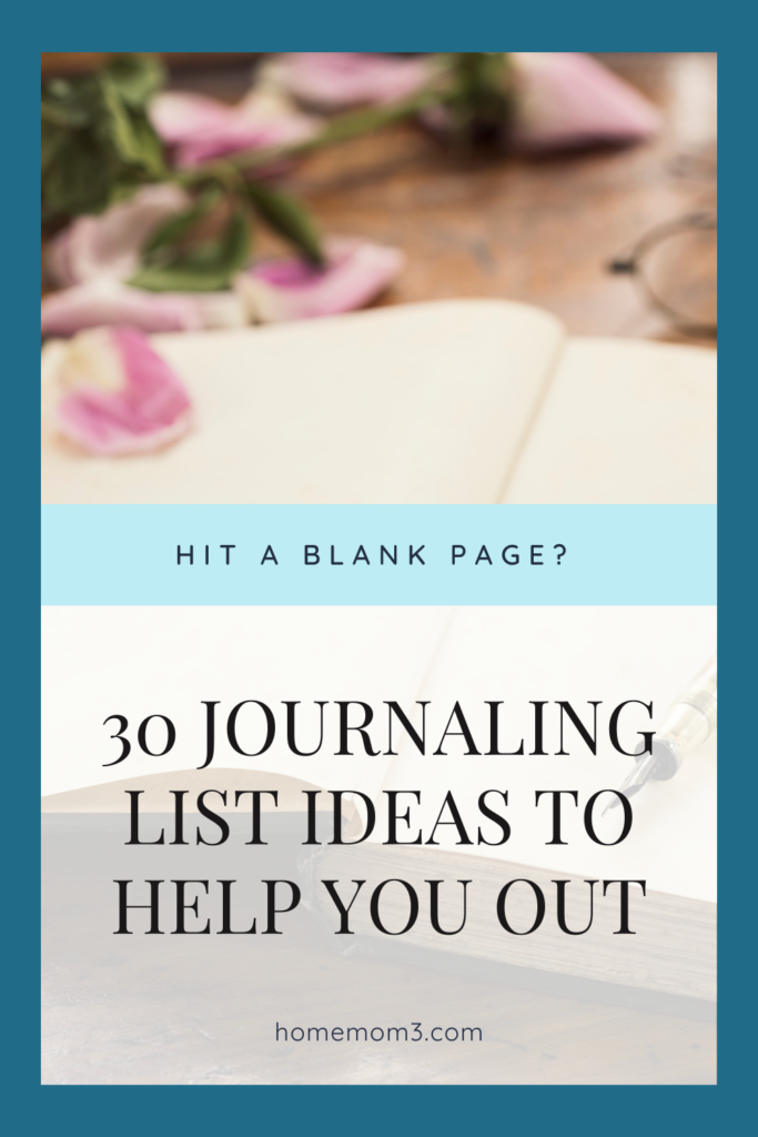 30 list of Journaling ideas